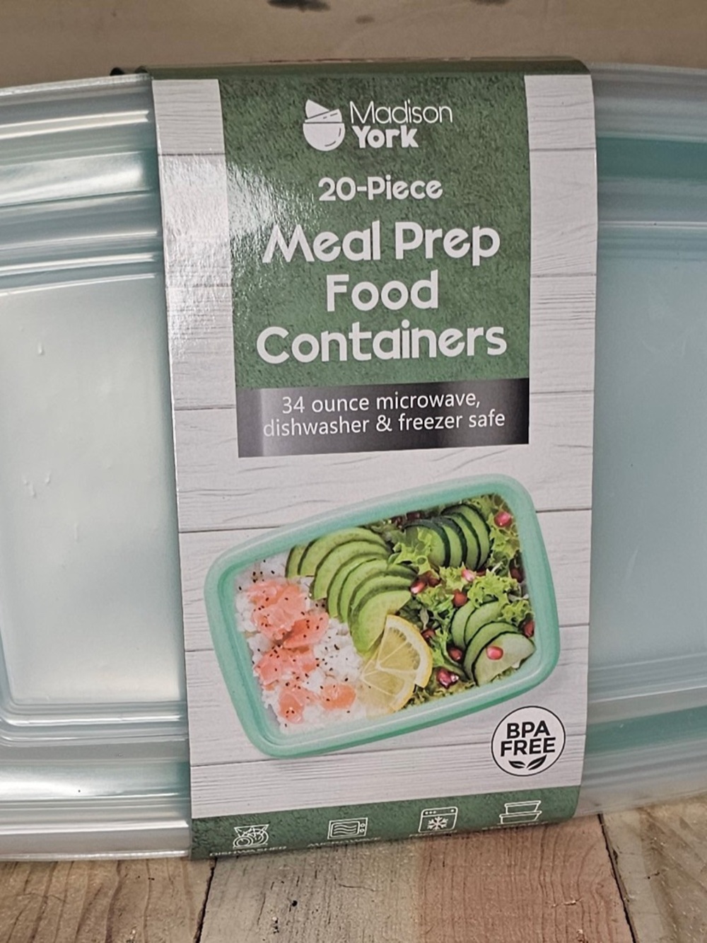 Madison York Mint Green 20-Piece Meal Prep Food Containers